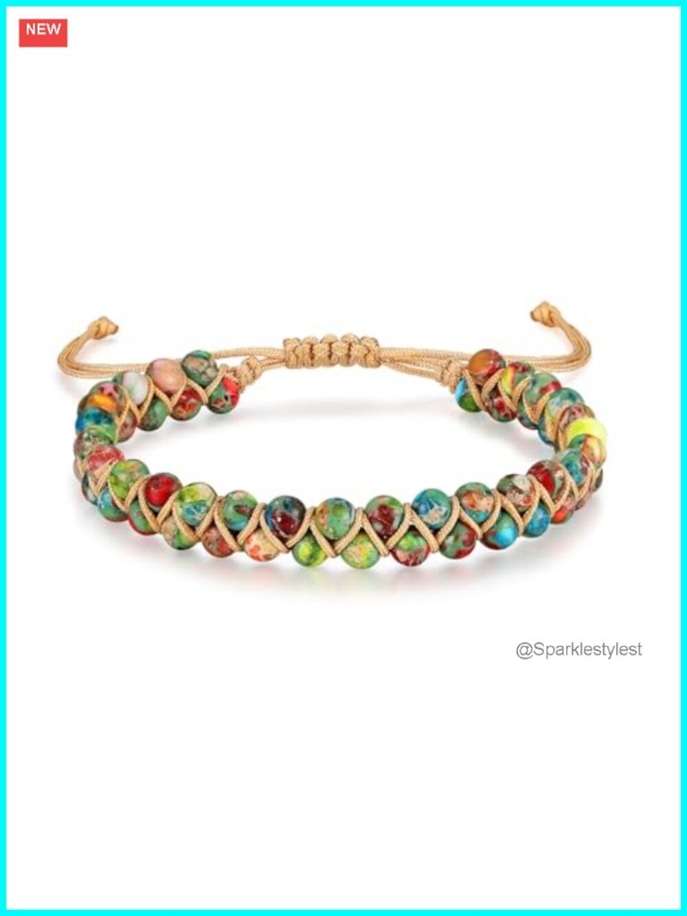 7 Chakra Jasper Bead Healing Bracelet Adjustable Sliding Knot
